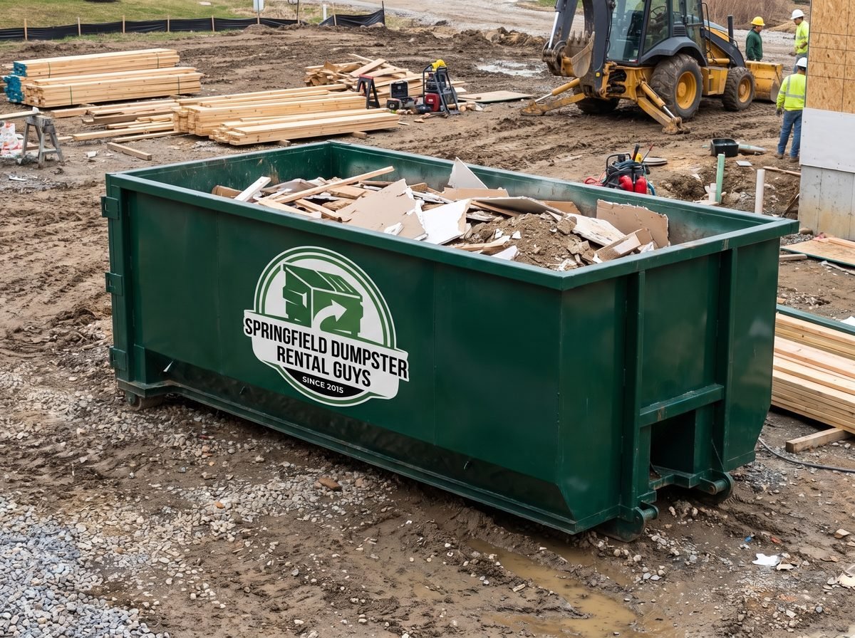 30 yard roll-off dumpster delivered on a driveway in Springfield, MO